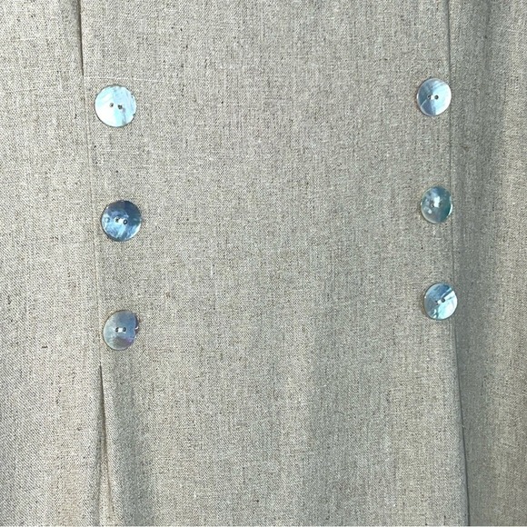 Vintage Betsy's Things Linen Dress Womens 80s 90s Pearl Buttons Lined sz 14 - Picture 3 of 15